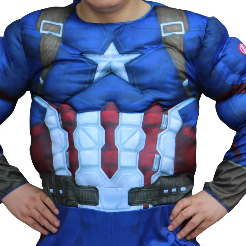 Avengers Superhero Cosplay Costume Captain America Adult Muscle Tank Top Set Carnival Party Outfit