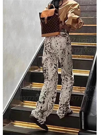 Women High Waisted Retro Jeans Streetwear Y2k Vintage Pants