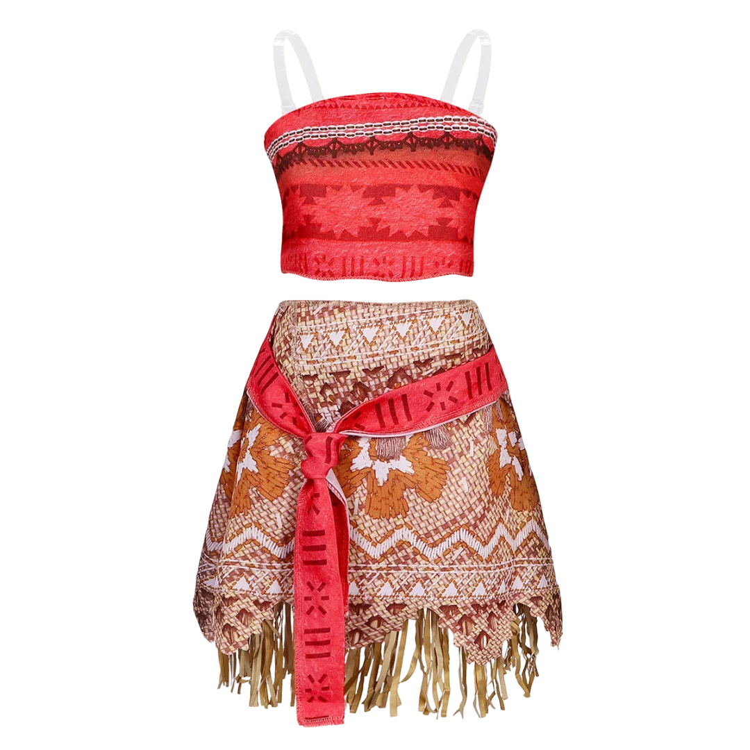 Movie Moana Girl Dress Halloween Cosplay Party Costume Princess Fancy Clothes Children Vaiana Outfit Dress