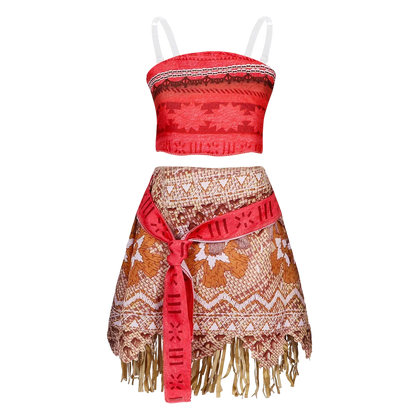 Movie Moana Girl Dress Halloween Cosplay Party Costume Princess Fancy Clothes Children Vaiana Outfit Dress