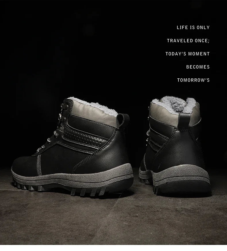 Men Boots High Quality Hking Shoes High Top Shoes Tactical Sneakers Snow Wniter Boots Outdoor Mountaineering Camping Thick Sole