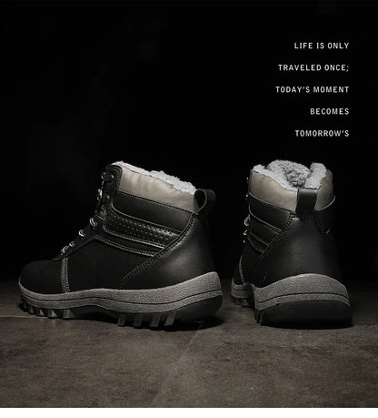 Men Boots High Quality Hking Shoes High Top Shoes Tactical Sneakers Snow Wniter Boots Outdoor Mountaineering Camping Thick Sole