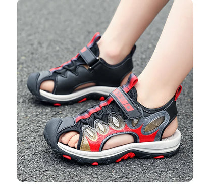 Summer Sport Sandals for Children's 5-16 Years Boys Breathable Anti-Slip Beach Water Shoes Outdoor Anti-Bump Walking Sandails