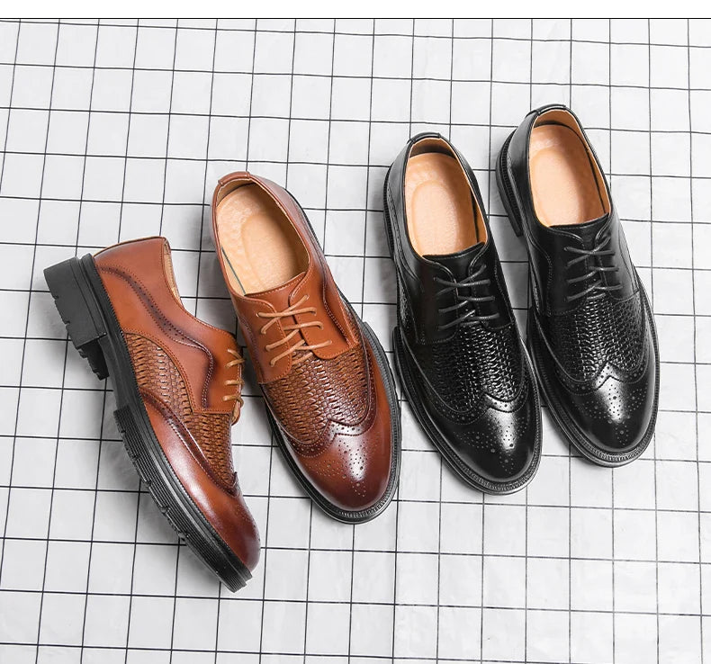 Men's Dress Shoes Fashion Brogues Social Shoe Male High Quality Business Leather Men's Formal Shoes Wedding Formal Shoes For Man