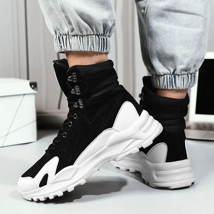 Fashion Men's Boots Comfortable Men Casual Shoes Breathable High Top Sneakers for Men Outdoor Non Slip Mens Ankle Boots Platform