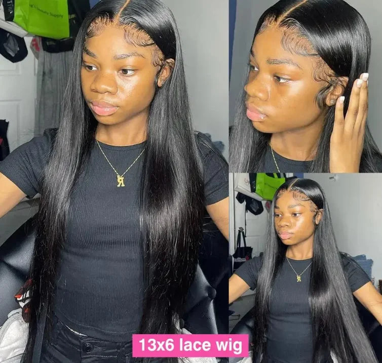 40 42 Inch Bone Straight Human Hair Wigs 13x4 13x6 HD Transparent Lace Frontal Wigs Glueless Straight Lace Front Human Hair Wigs