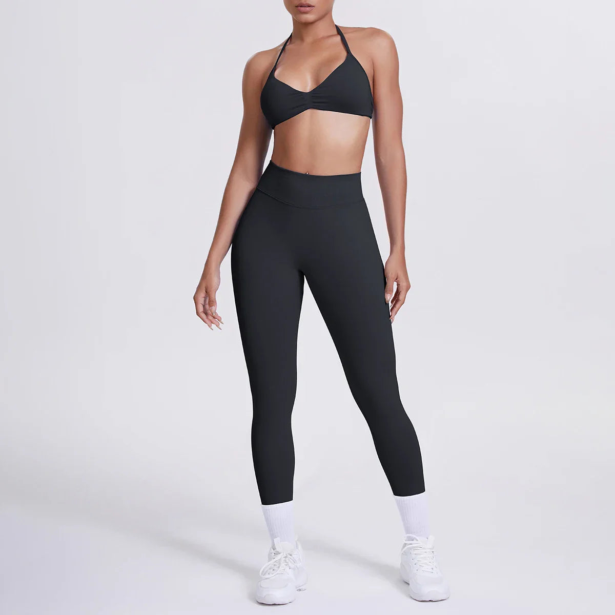 Women 2pcs Patchwork Sport Yoga Suit Training Sleeveless Sport Gym Tops Tummy Control Slimming Booty Leggings Yoga Suit Sports