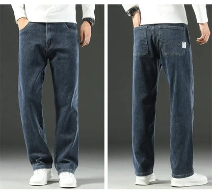 2025 Novo Estilo Y2 Primavera e Outono Jeans Folgados Masculinos Calças Retas Largas Casuais de Negócios Marca Roupas Masculinas