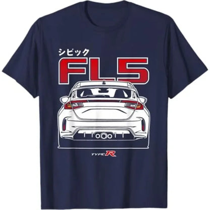 2026 Civic Type R FL5 JDM Performance Spoiler Graphic T-Shirt 100% Cotton Black Adult Automotive Enthusiast Casual Tee