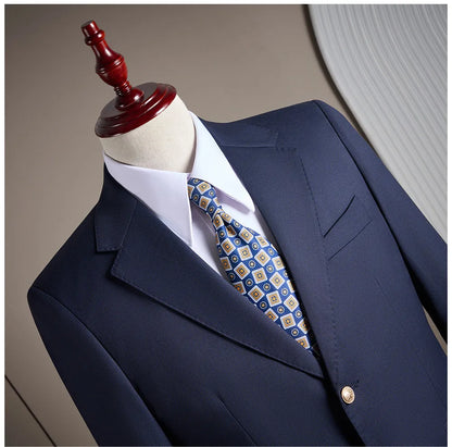 High-end men's wedding party casual suit set - a stylish and fashionable two-piece set for business and casual wear.