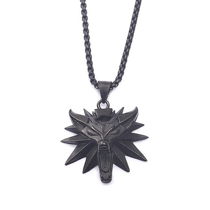 Vintage Punk Wolf Head Pendant Necklace For Men Punk Hip Hop Jewelry Geralt of Rivia Slavic Viking Necklace Dropshipping
