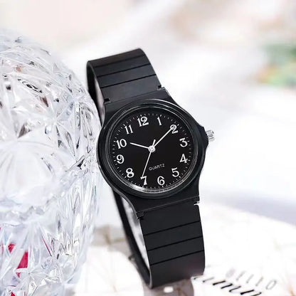 Exam Watch Silicone Strap Simple Women Watch Student Ladies Quartz Wristwatch Waterproof Round Small Dial for Women
