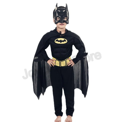 Kids Boy Bat Cosplay Jumpsuit Hero Costume Suit with Cape Mask Men Superhero Wayne Cosplay High Quality Halloween Carnival Party