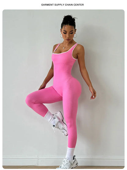 Sexy Backless Jumpsuit Women Yoga Set One-piece Bodysuit For Fitness Gym Clothing Sportswear Quick-Dry Workout Sports Clothes
