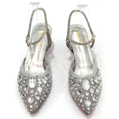 Newest INS Style Lace Elegant High Heels Pointed-Toe Nigeria Popular Design African Ladies Shoes And Bag Set
