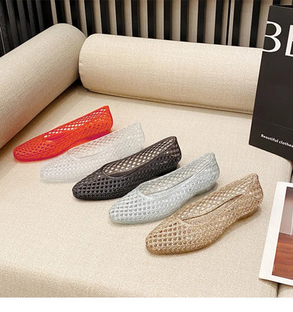 Kids'Casual Shoes Sandals Summer Princess Jelly Shoes Baotou Beach Shoes Soft soled Crystal Shoes New Style Size 35-40