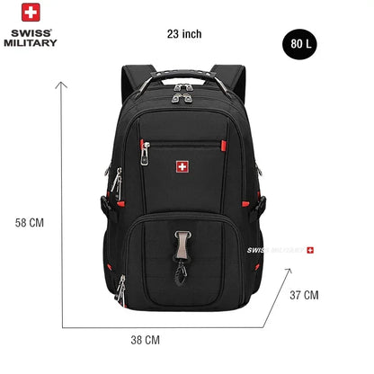 Laptop Backpack Waterproof USB Charge Port Swiss-style Multifunctional Rucksack Schoolbag Mochila Hiking Travel bag