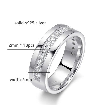 2mm Round Moissanite Eternity Band Ring GRA Certified Lab Moissanite s925 Sterling Silver Wedding Rings for Women Man