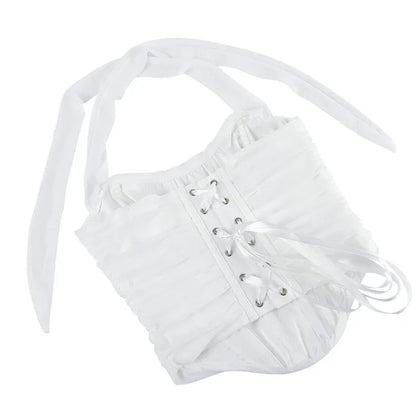 Corset Halter Crop Top Women Camisole Short Cropped Tank Tops Summer Sexy Elegant Nightclub Evening Party Female Clothes