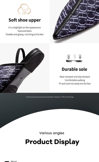 Pointed Toe Slippers Luxury Branded Casual Shoes Flat Strappy Home Outdoor Beach Walking Shoes
