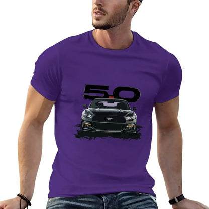 Black Mustang S550 T-Shirt for a boy hippie clothes vintage plain t shirts men