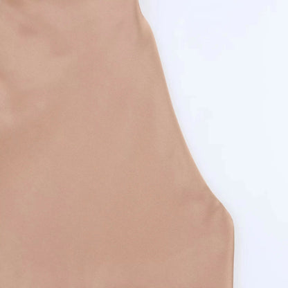 Sexy Chic Butter Yellow Satin Tops Women Halter Backless Beach Holiday Party Top Fashion 2025 New Year Evening Satin Top
