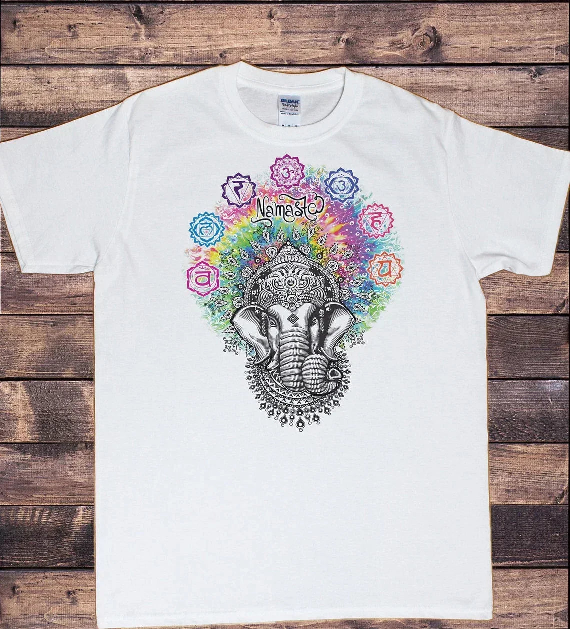 Yoga Print Tshirt Women Bird Om Aum Jade Buddha Meditation Tie Die T Shirt Femme T-Shirt Tops