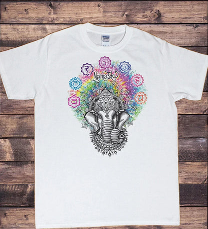 Yoga Print Tshirt Women Bird Om Aum Jade Buddha Meditation Tie Die T Shirt Femme T-Shirt Tops