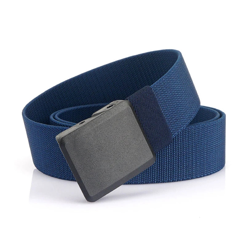 New Metalless Elastic Belt for Men and Women Premium Plastic Buckle Stretch Casual Belt 120cm Jeans Girdle Male