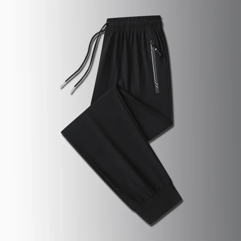 Running Pants Jogging Casual Summer Thin Elastic Sweatpants Quick Dry Ice Silk Straight Pants Sports Gym Breathable Men Trousers
