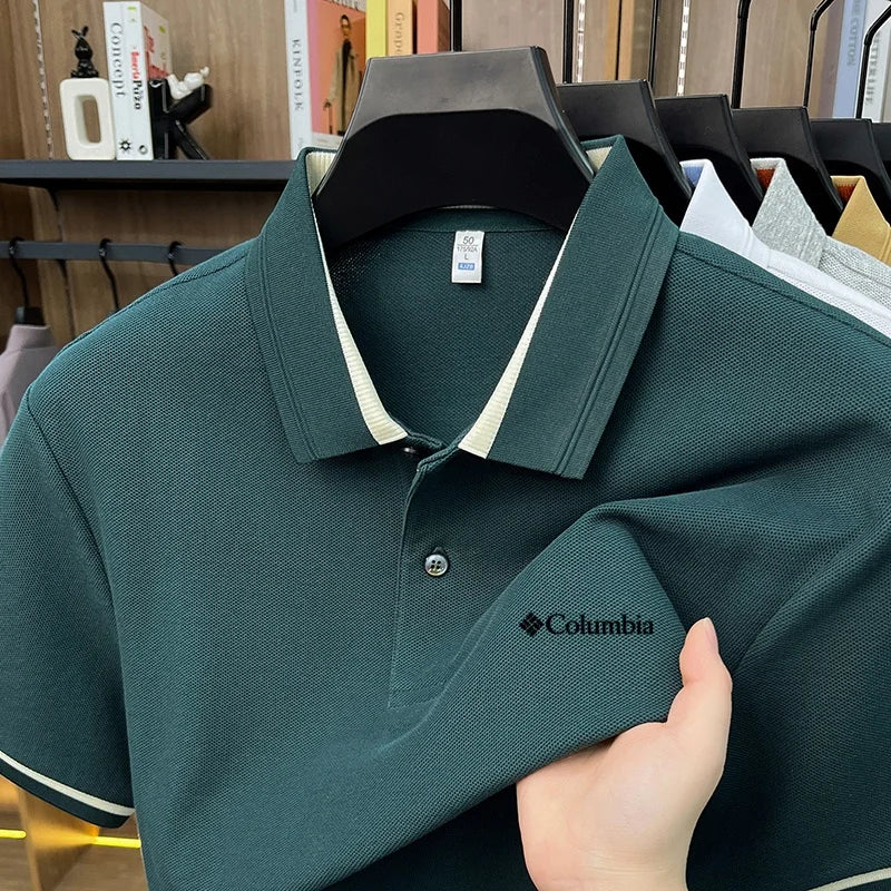 Summer hot search brand new 100% pure cotton comfortable polo shirt personalized men's letter embroidery best-selling short top