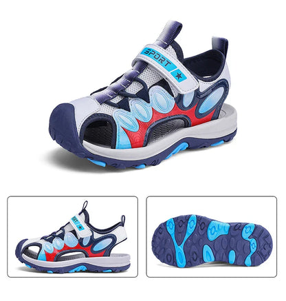 Summer Sport Sandals for Children's 5-16 Years Boys Breathable Anti-Slip Beach Water Shoes Outdoor Anti-Bump Walking Sandails
