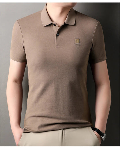 High end brand 100% cotton polo shirt short sleeved men's 2024 summer fashion embroidery comfortable breathable casual T-shirt