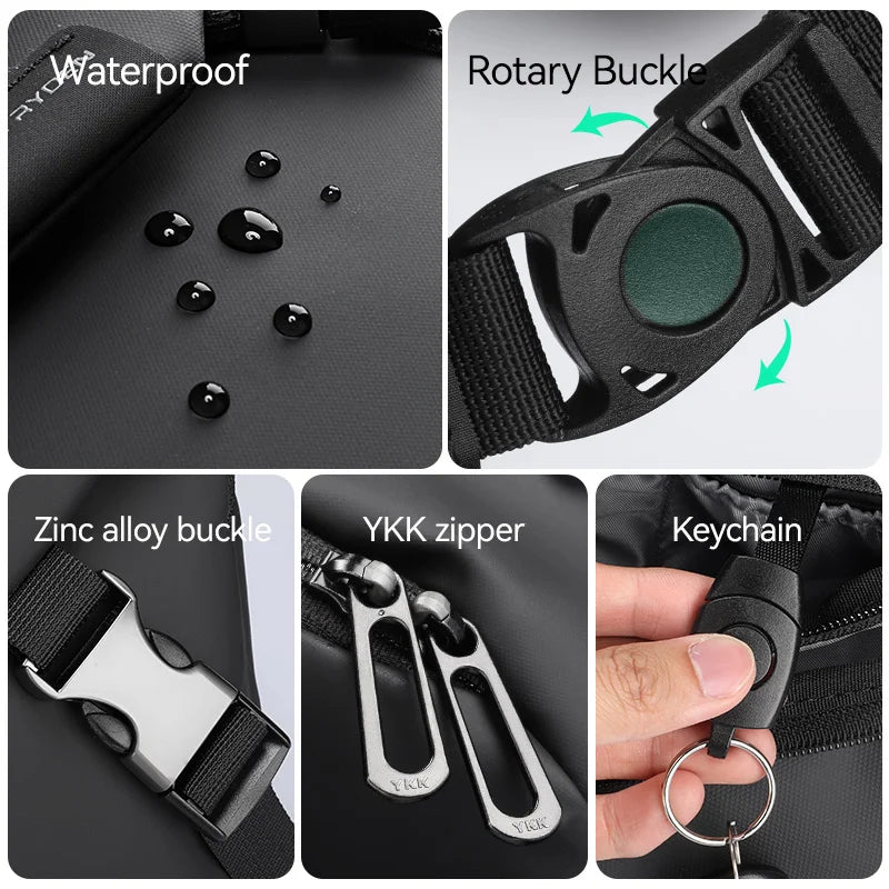 Leather Waterproof Multifunction Messenger Bag Large Capacity Sling Shoulder Bags mens crossbody bag