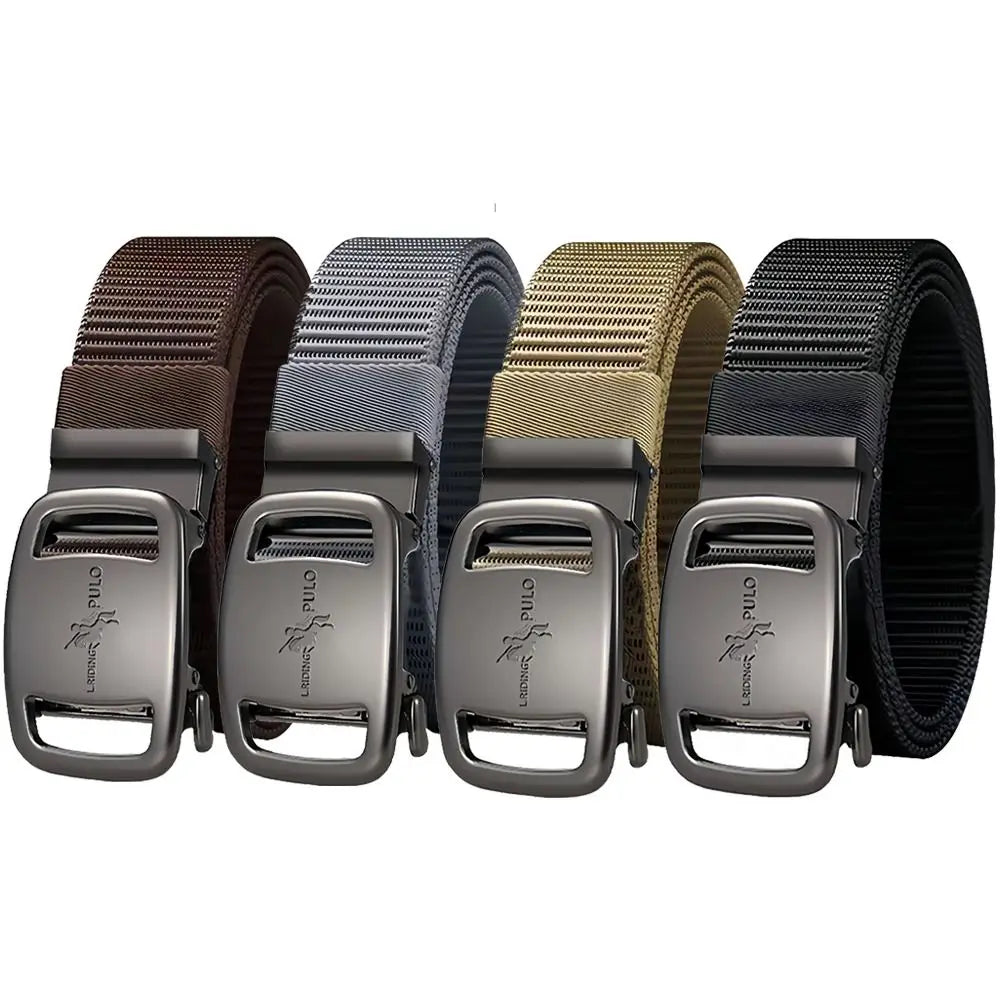 Black Automatic Buckle Belt Men Business Luxury Brand Quality Canvas Belt Casual Simple Wild Style Trendy Jeans Belt