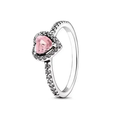Hot selling 925 sterling silver ring, exquisite luxury, adjustable charm, square circular heart-shaped ring women's jewelry gift