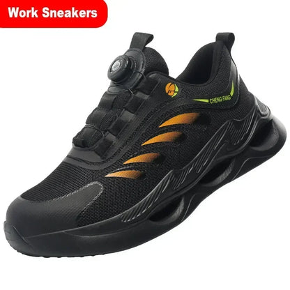 New Safetys Shoe Rotating Button Work Shoes Men Anti-smash Anti-puncture Shoes Fashion Men Sport Shoes Security Protective Boots