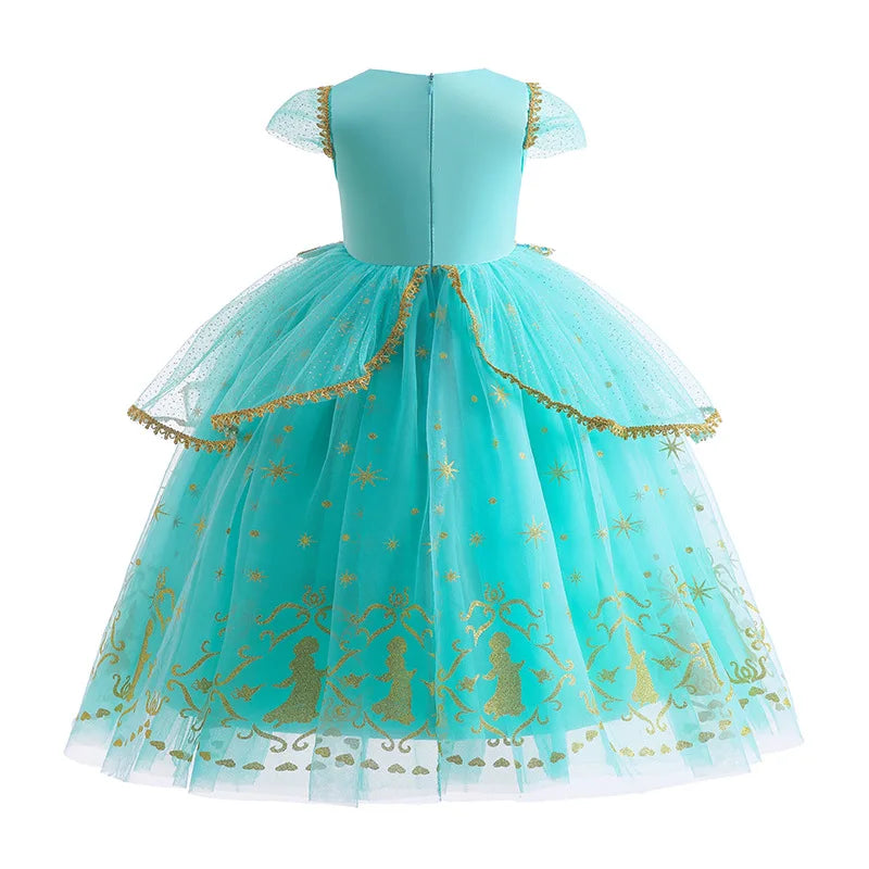 Jasmine Princess Dress Princess Dress Up Of Aladdin The Magic Lamp Costume Girls Birthday Party Halloween Fantasy Top Pants