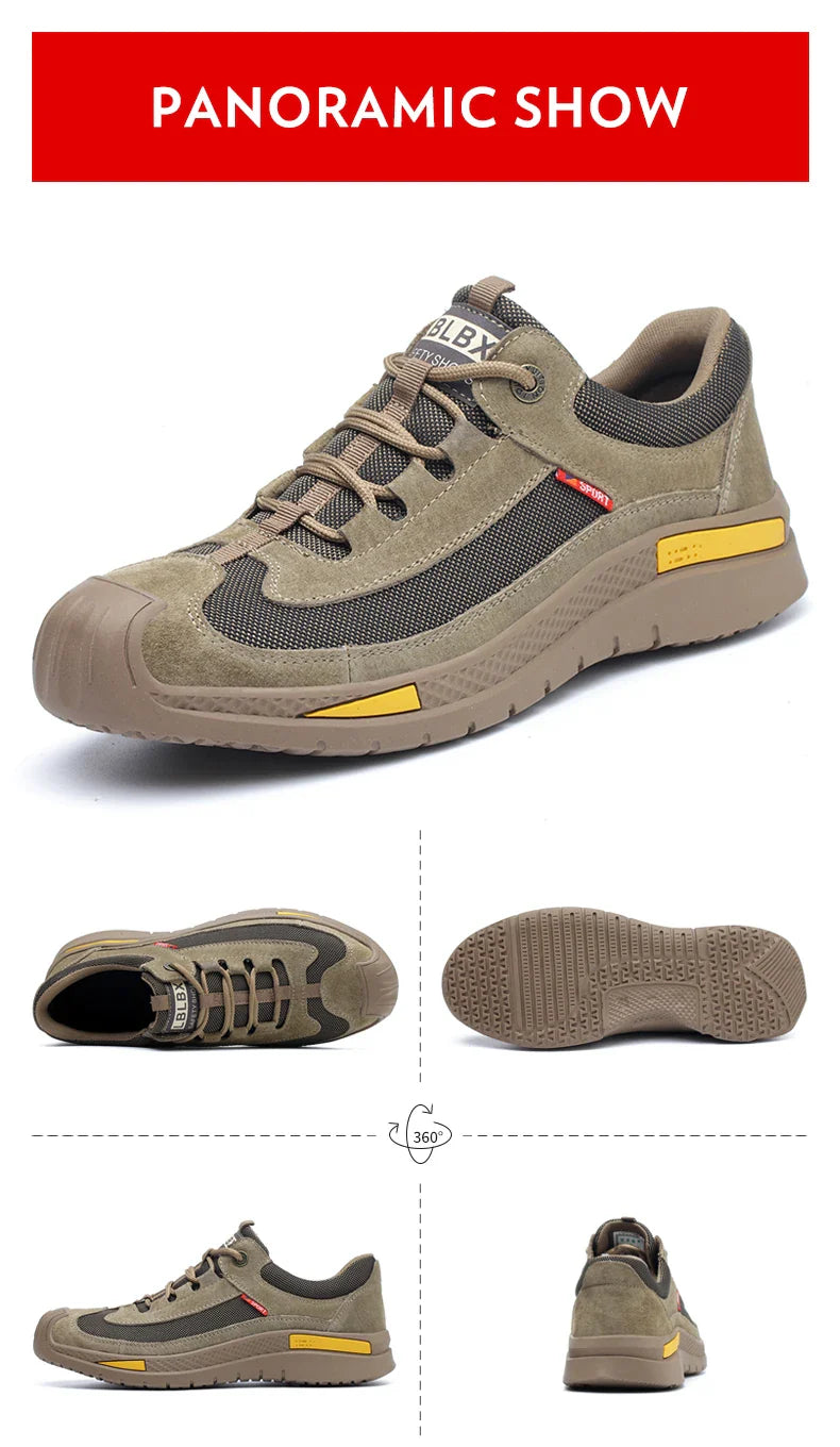 Man Safety Shoes Puncture-Proof Work Sneakers Lightweight Work Shoes Men Steel Toe Shoes Safety Boots Indestructible Shoes