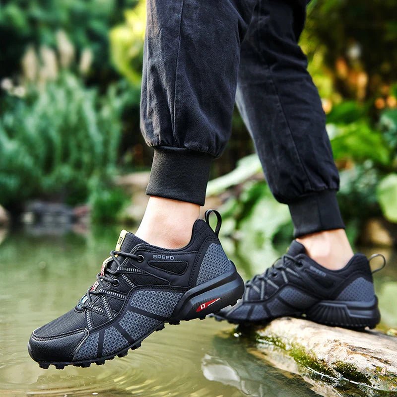 Sapatos de Caminhada Masculinos e Femininos Impermeáveis para Exteriores Tênis de Treino com Cadarço para Escalada Trekking Tênis de Montanha para Caminhada e Caça Tênis Táticos