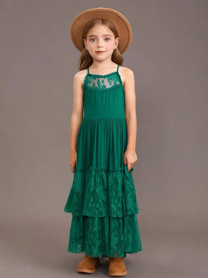 Summer Girls Lace Dresses Kids Flower Girl Wedding Princess Party Dress Vestidos Costume Children Clothing For 4-14Years