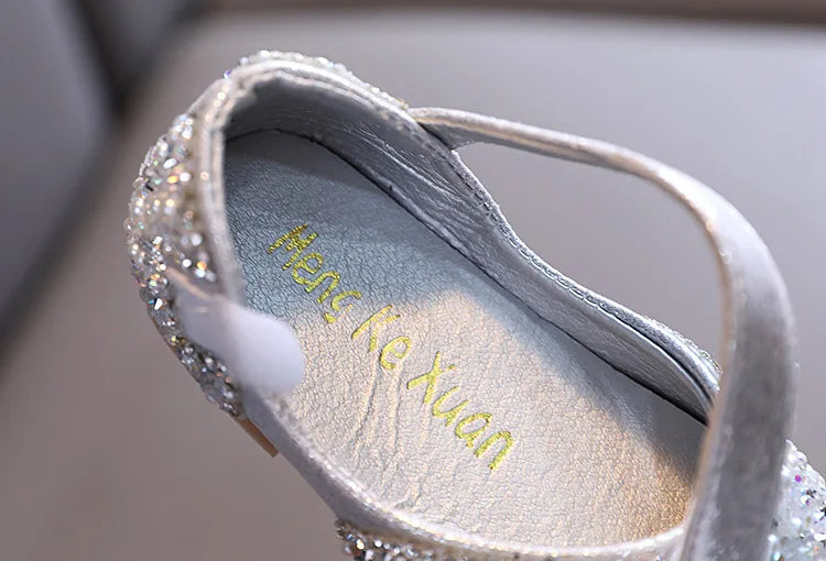2026 Girls Princess Shoes Spring Children Bow Shoes Leather Shoe Kids Dance Shining Toddler Rhinestone Birthday Party Shoes