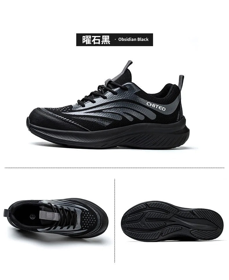 Soft-soled non-slip safety shoes four seasons models men's anti-smash anti-puncture steel head safety shoes new models