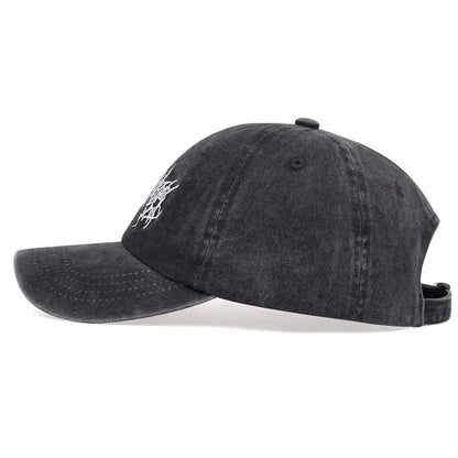 Vintage washed punk hip-hop baseball cap embroidered dad hat vintage classic style