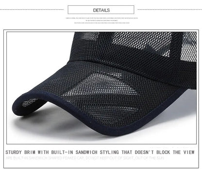 Summer Men Hat Openwork Brim Breathable Mesh Cap Outdoor Sports Sunscreen Baseball Women Sunhat