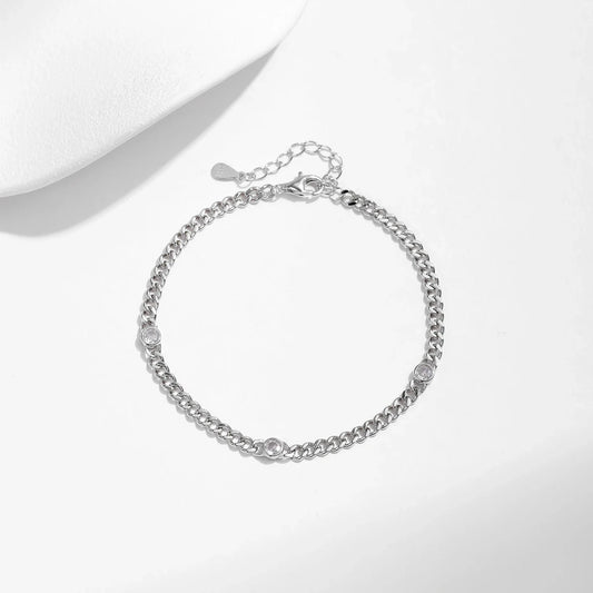 White Gold Plated D Color Round Moissanite Twisted Bracelet 925 Sterling Silver VVS1 Dainty Adjustable Jewelry Gifts