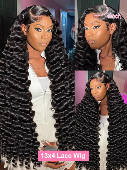 Loose Wave 13x6 HD Lace Frontal Wigs Loose Waves Wig Human Hair Brazilian Loose Deep Wave Curly Wigs Human Hair For Women