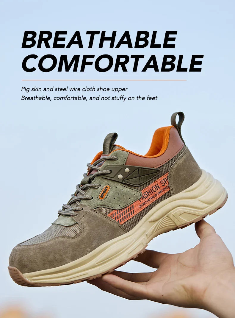 Anti-Puncture Work Shoe For Man  breathable Safety Work Sneakers with iron Toe Indestructible shoes Breathable Work Boots