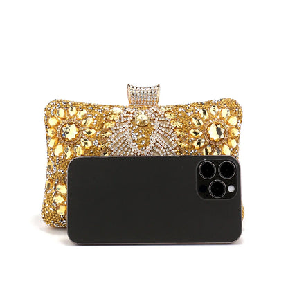 Acrylic Flower One Side Glitter Tassel Women Evening Bags Diamonds Small Day Clutch Luxury New Chain Shoulder Handbags For Party