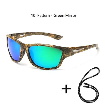 Men's Polarized Fishing Sunglasses With Glasses Chain For Men Women Driving Hiking Sun Glasses Fishing Eyewear